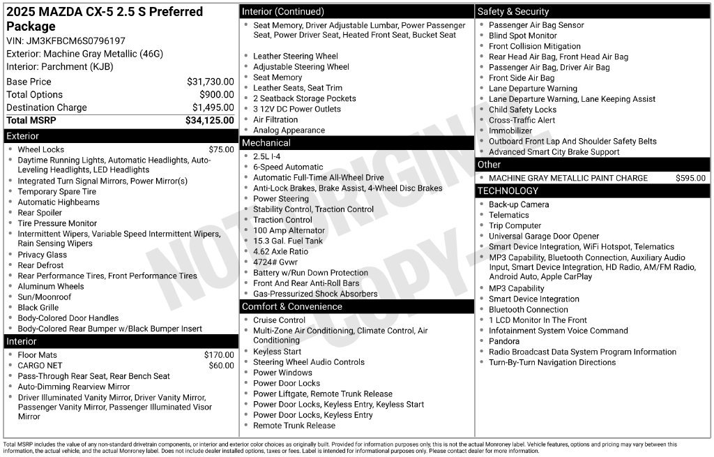 Certified 2025 MAZDA CX-5 AWD 2.5 S w/ Preferred Package image 32