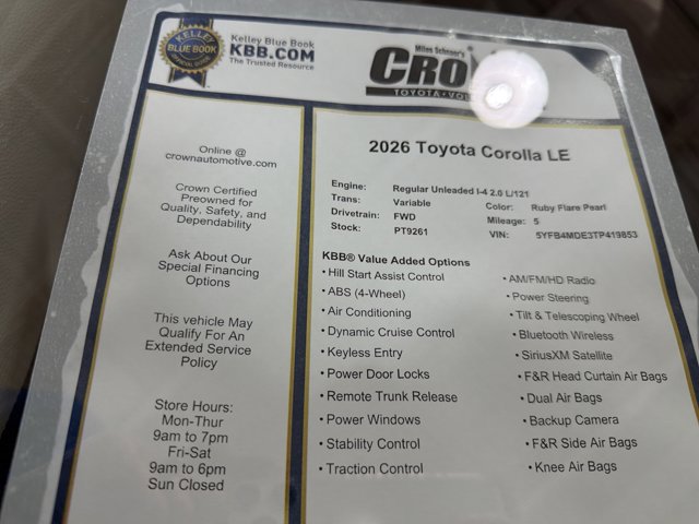 Used 2026 Toyota Corolla LE FWD image 40