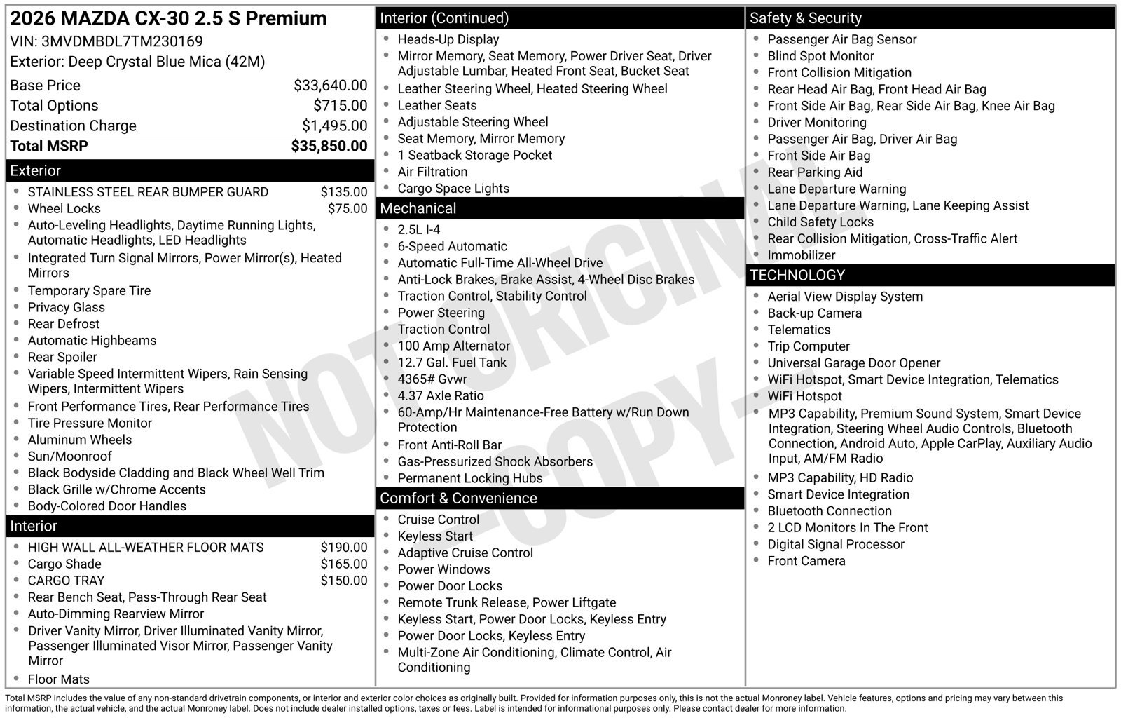 New 2026 MAZDA CX-30 AWD 2.5 S w/ Premium Package image 4