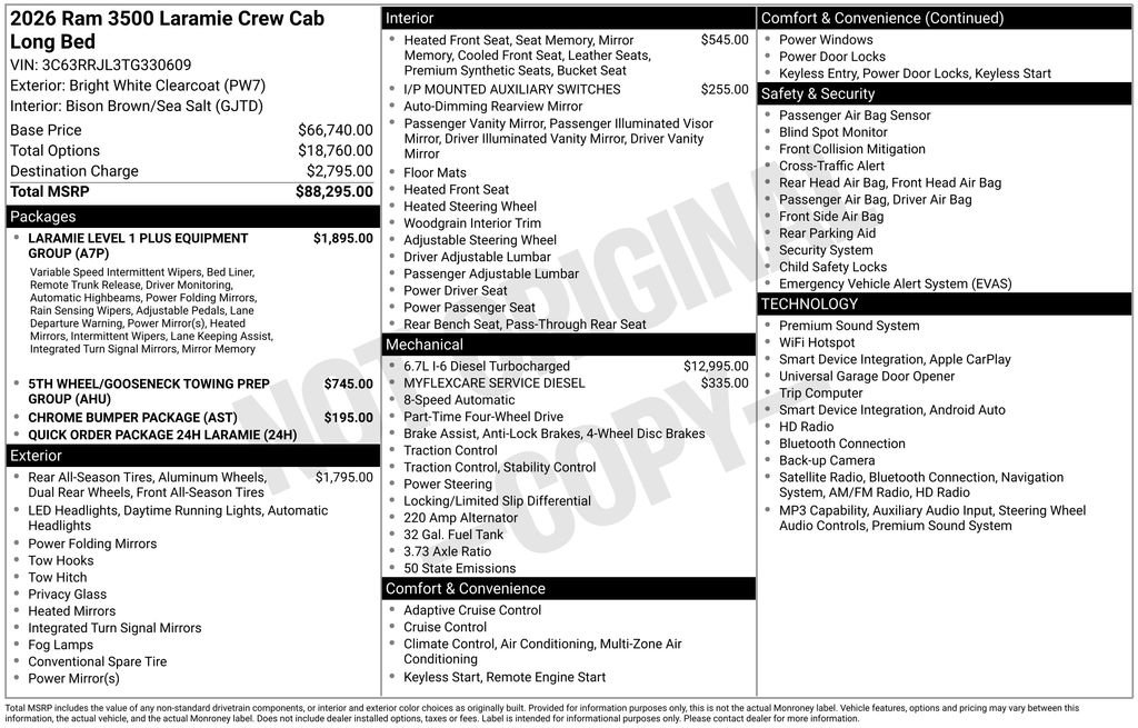 New 2026 RAM 3500 Laramie AWD/4WD image 35