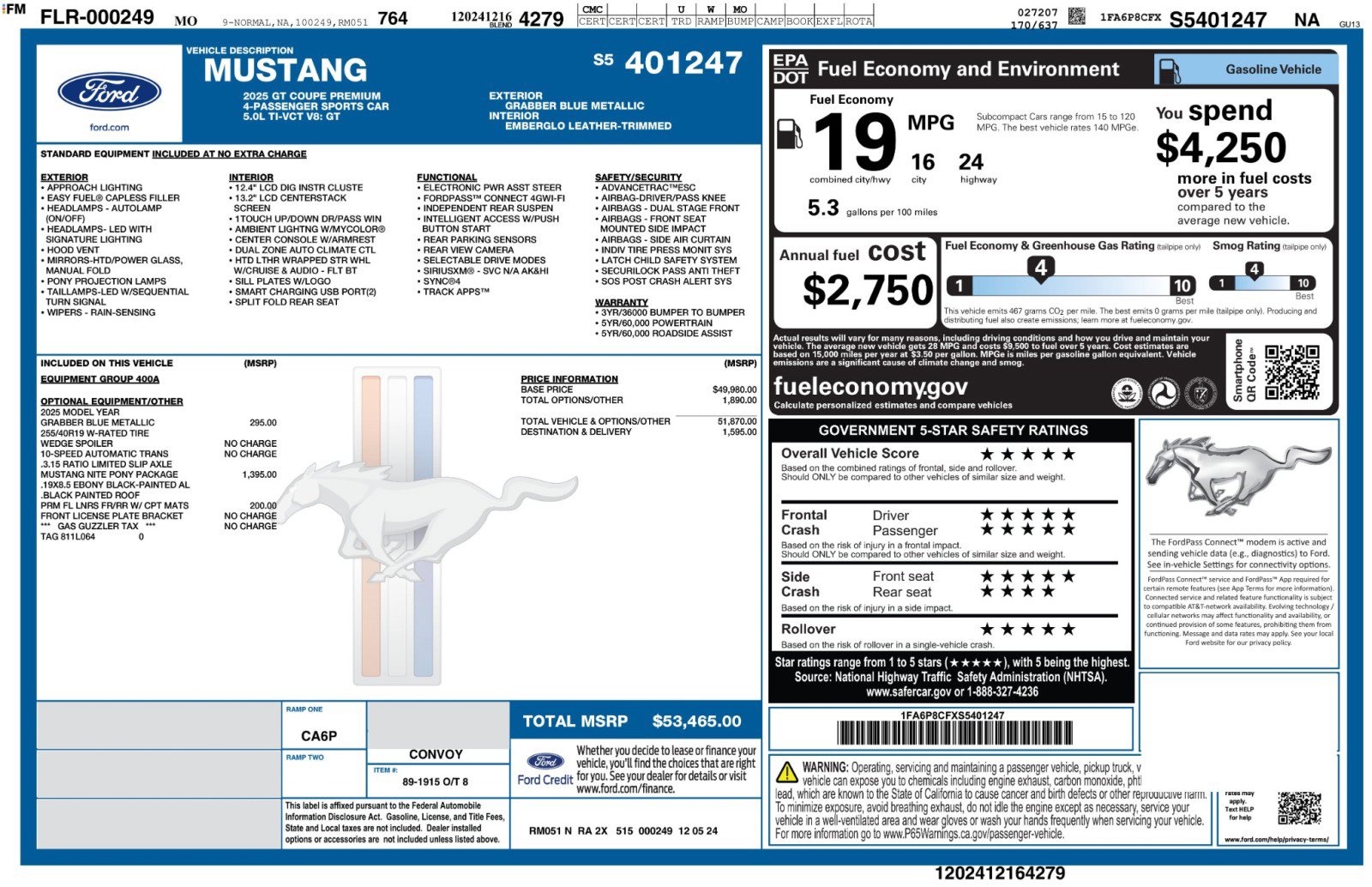 Used 2025 Ford Mustang GT Premium w/ Mustang Nite Pony Package image 45