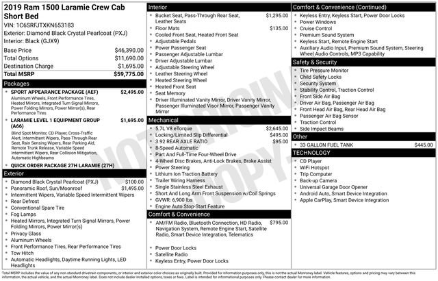Used 2019 RAM 1500 Laramie w/ Sport Appearance Package AWD/4WD image 31