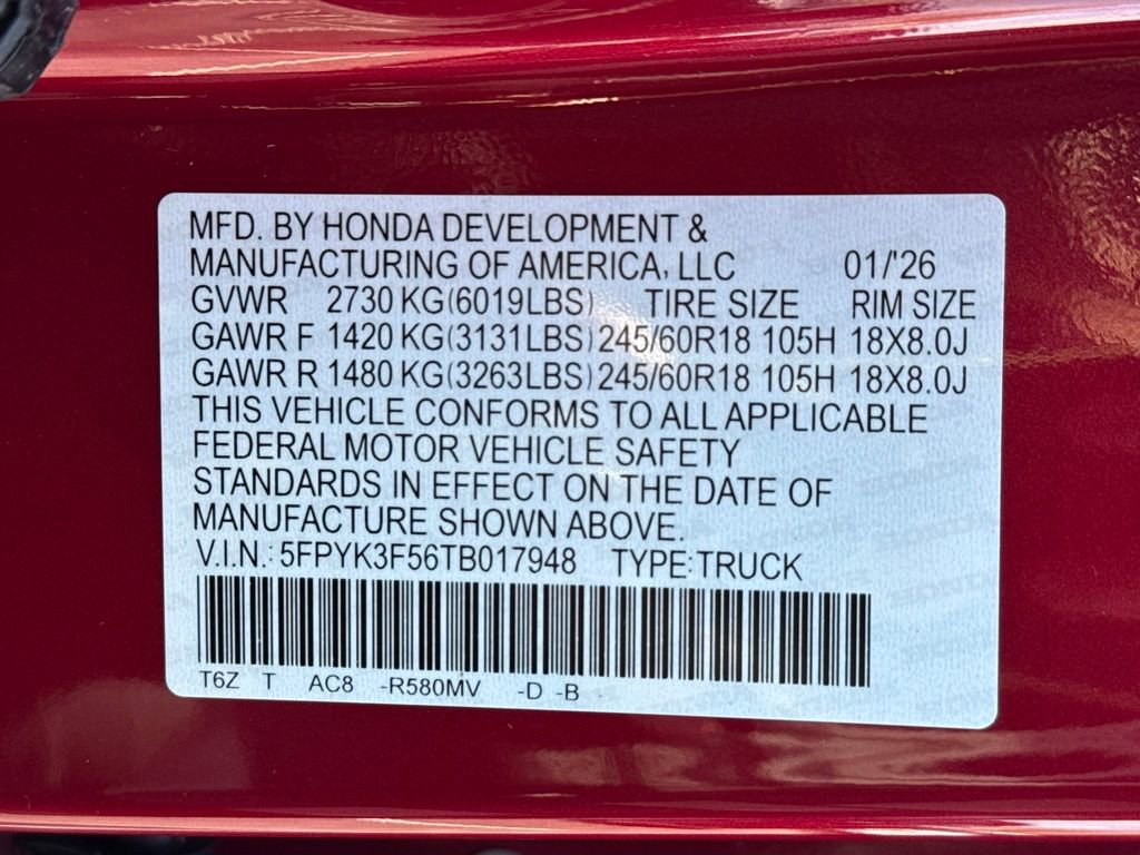 New 2026 Honda Ridgeline RTL image 26