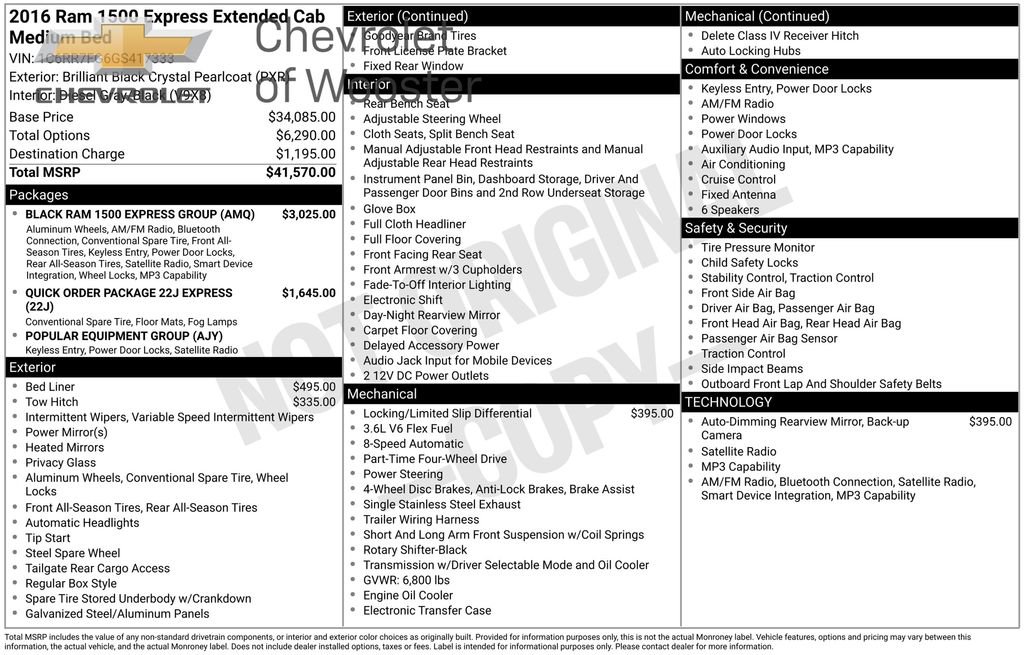 Used 2016 RAM 1500 Express w/ Black Ram 1500 Express Group image 37