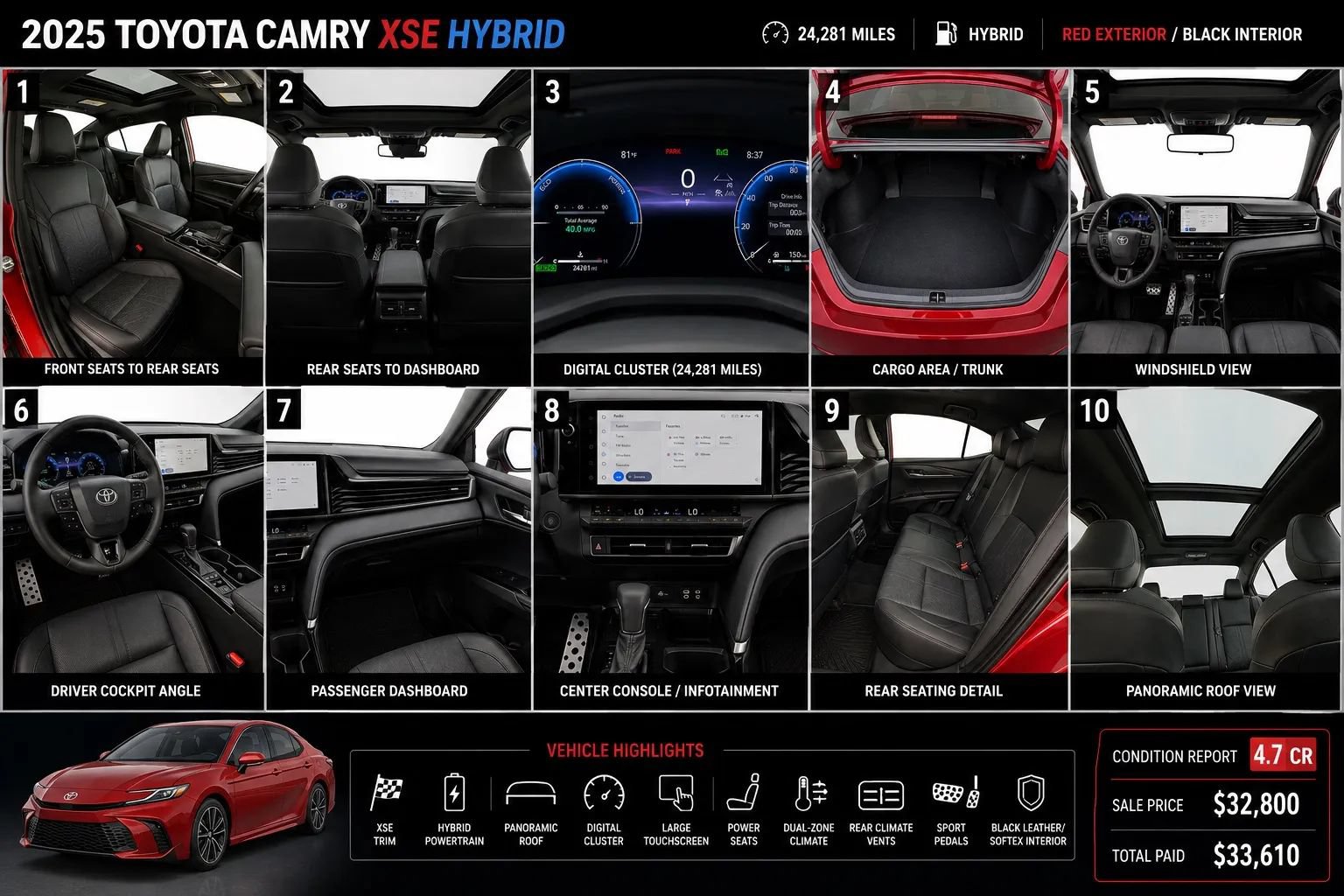 Used 2025 Toyota Camry XSE FWD image 15