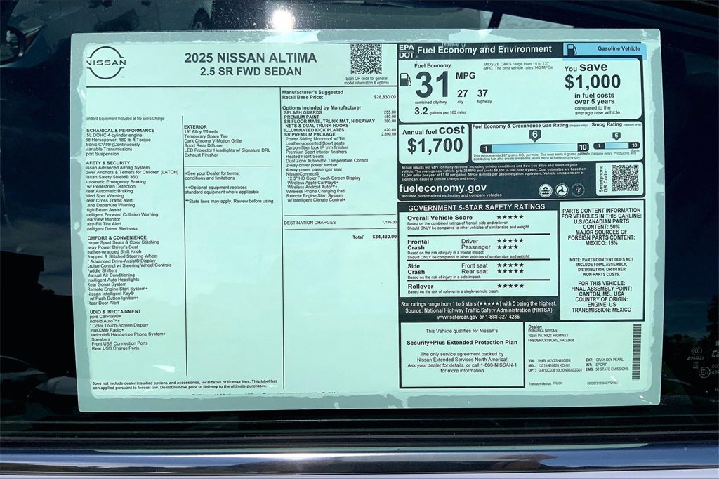 New 2025 Nissan Altima 2.5 SR image 14