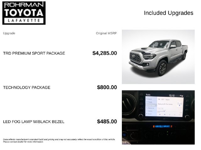Used 2020 Toyota Tacoma TRD Sport w/ TRD Premium Sport Package AWD/4WD image 4