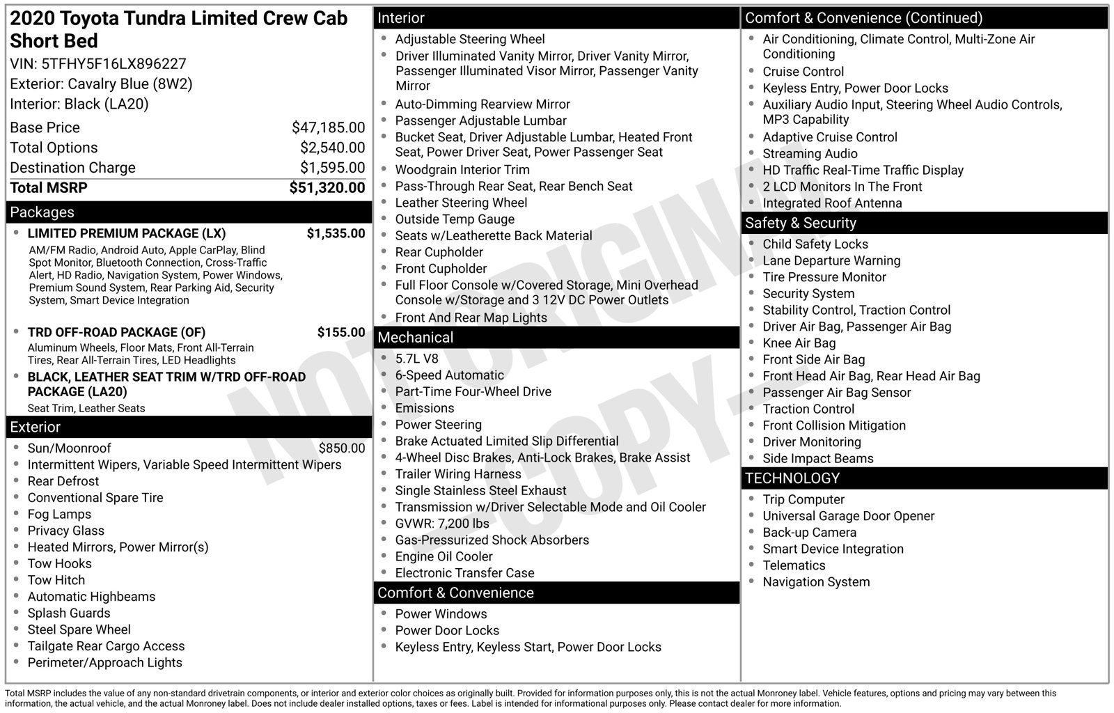 Used 2020 Toyota Tundra Limited w/ Limited Premium Package AWD/4WD image 4
