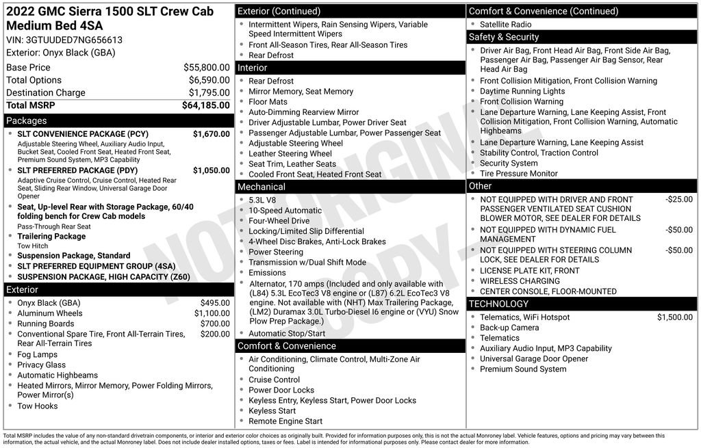 Used 2022 GMC Sierra 1500 SLT w/ SLT Convenience Package AWD/4WD image 35