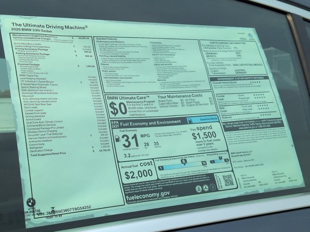 New 2026 BMW 330i Sedan w/ Premium Package RWD image 18