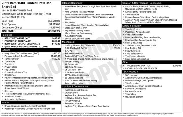 Used 2021 RAM 1500 Limited w/ Bed Utility Group AWD/4WD image 6