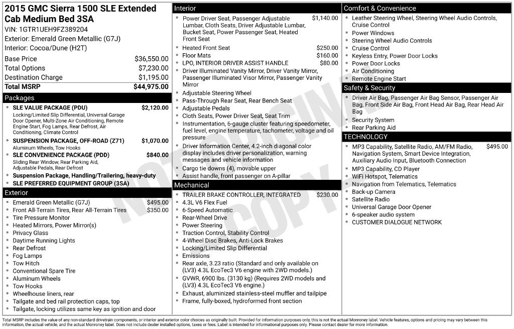 Used 2015 GMC Sierra 1500 SLE w/ SLE Value Package RWD image 37