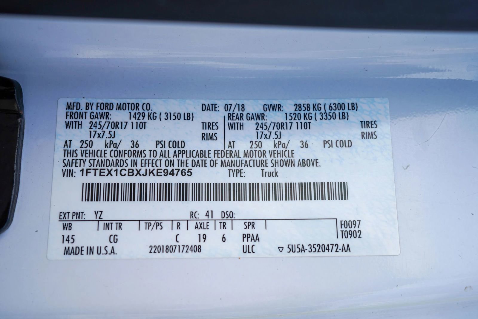 Used 2018 Ford F150 XL w/ Equipment Group 101A Mid RWD image 27
