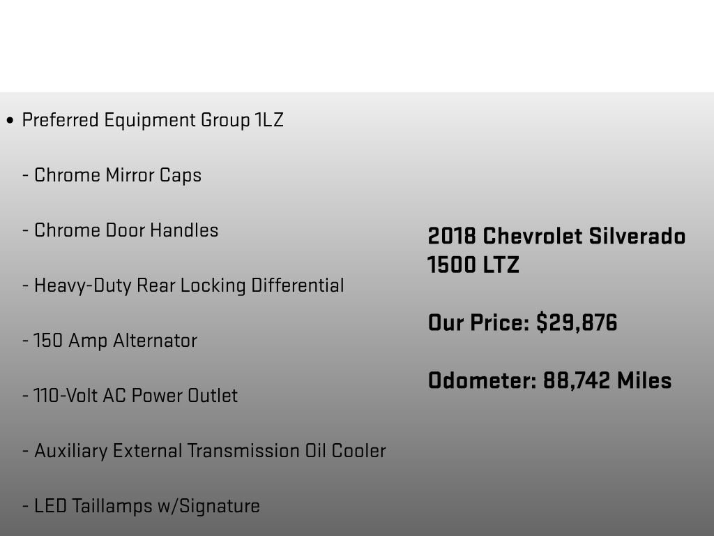 Used 2018 Chevrolet Silverado 1500 LTZ w/ Sport Package RWD image 18