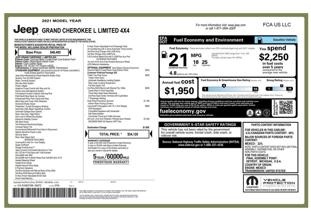 Used 2021 Jeep Grand Cherokee L Limited w/ Trailer Tow Group (B) image 46