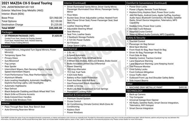 Used 2021 MAZDA CX-5 Grand Touring w/ GT Premium Package image 2