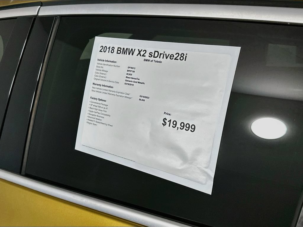 Used 2018 BMW X2 sDrive28i w/ Convenience Package FWD image 12