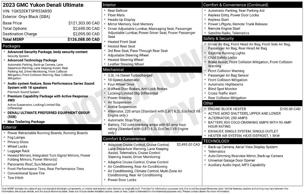 Used 2023 GMC Yukon Denali Ultimate AWD/4WD image 6