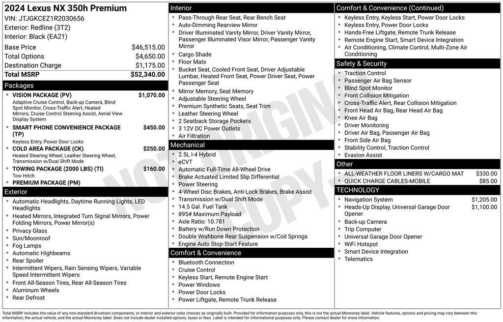 Used 2024 Lexus NX 350h 350h Premium w/ Vision Package image 33