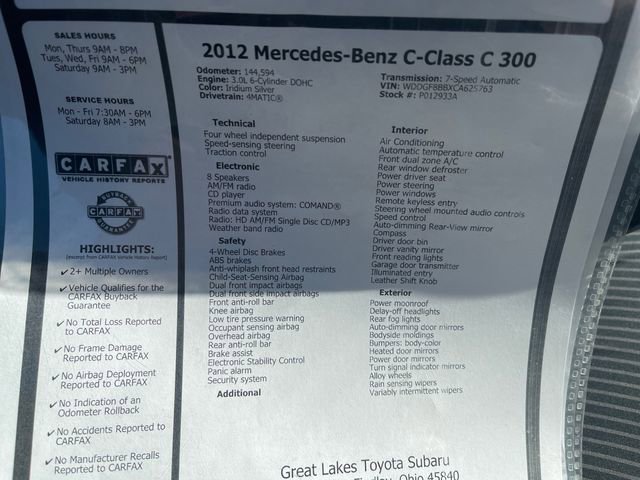 Used 2012 Mercedes-Benz C 300 4MATIC Sedan image 28