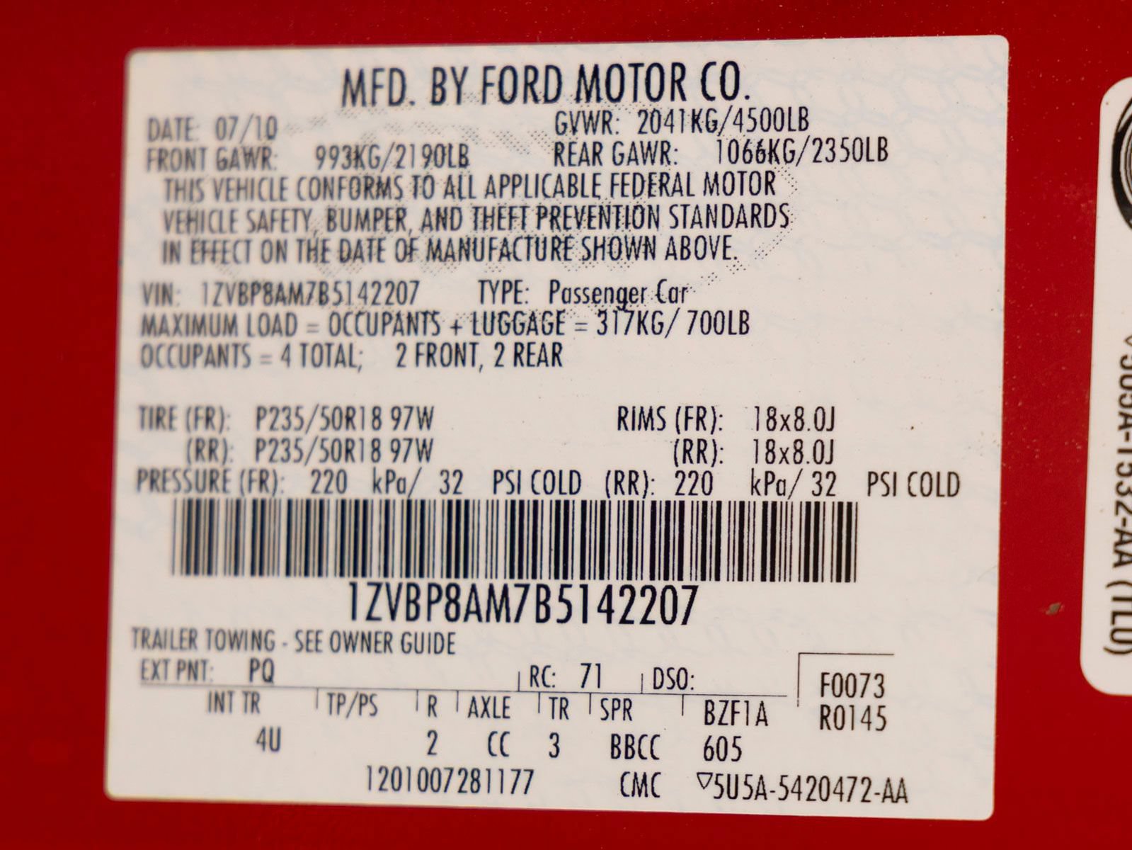 Used 2011 Ford Mustang Premium w/ 202A Rapid Spec Order Code RWD image 25