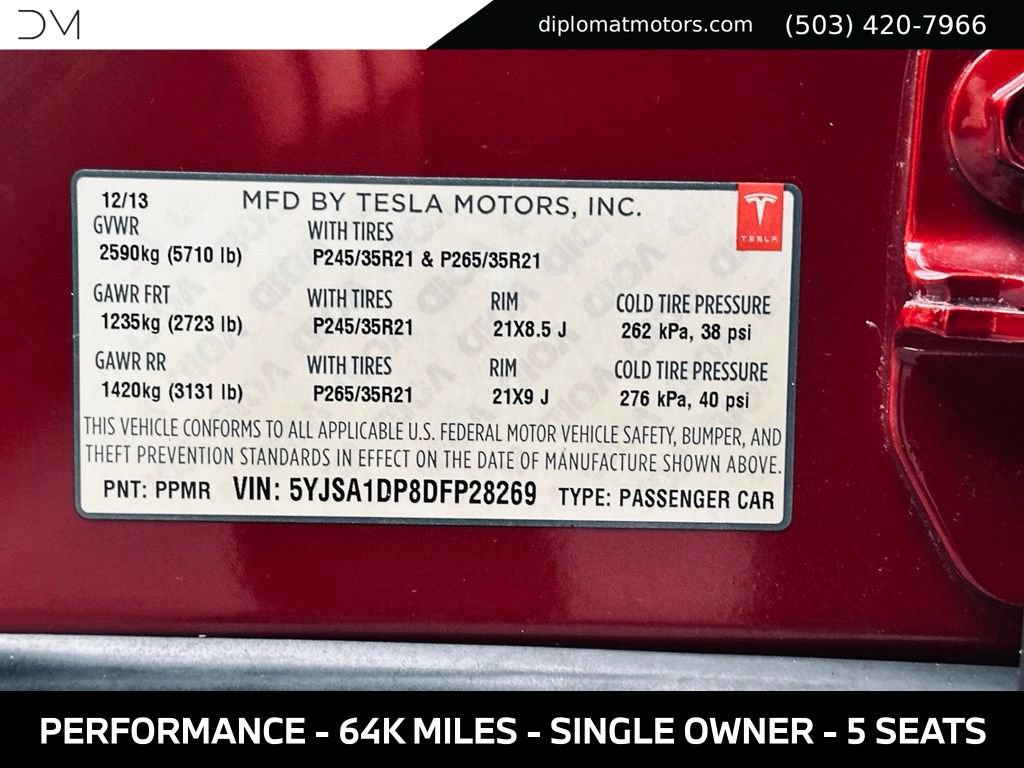 Used 2013 Tesla Model S Performance RWD image 43