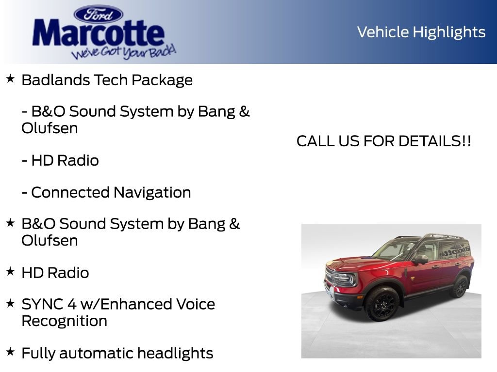 Certified 2025 Ford Bronco Sport Badlands w/ Badlands Tech Package AWD/4WD image 8