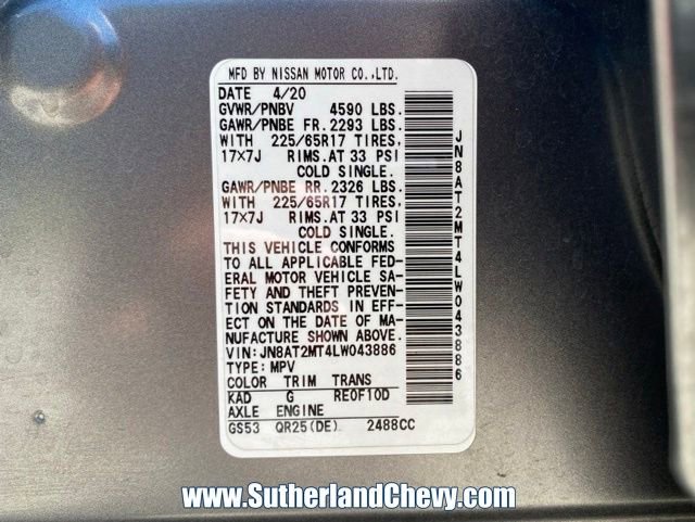 Used 2020 Nissan Rogue SV FWD image 42