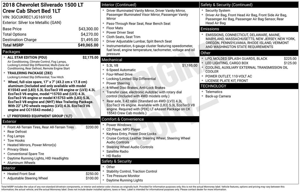 Used 2018 Chevrolet Silverado 1500 LT w/ All Star Edition image 35