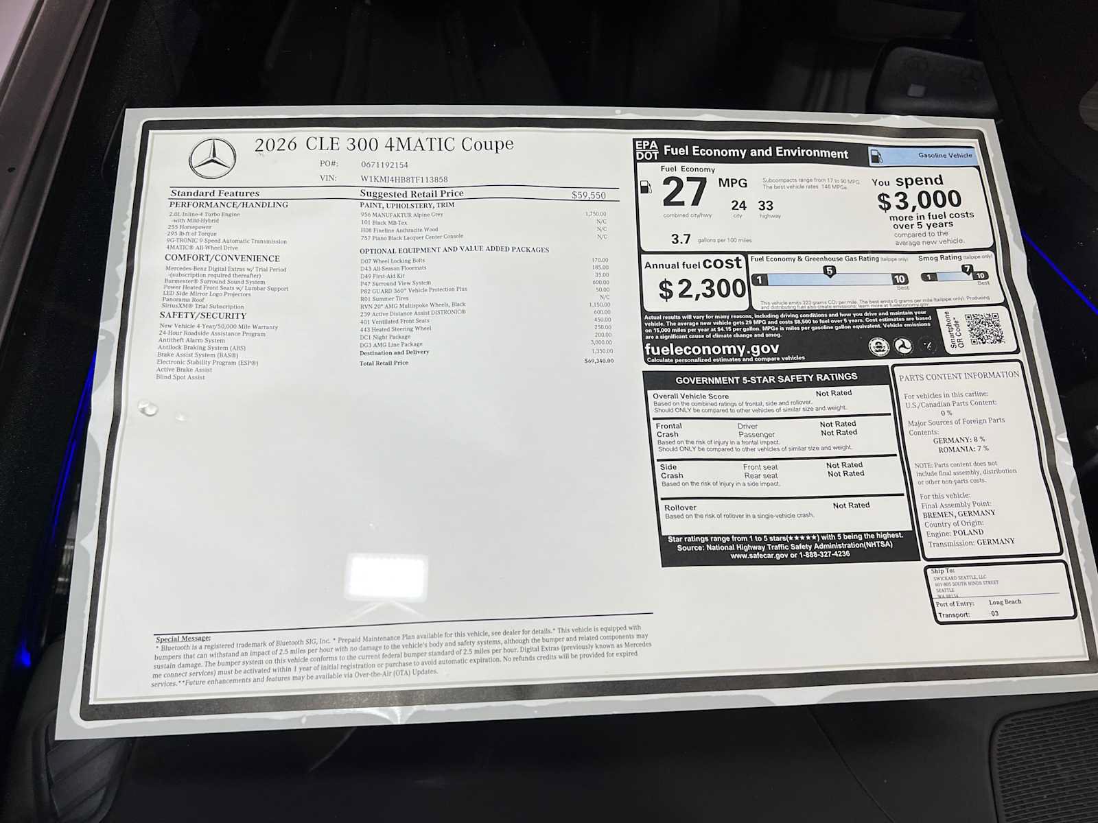 New 2026 Mercedes-Benz CLE 300 4MATIC Coupe image 39