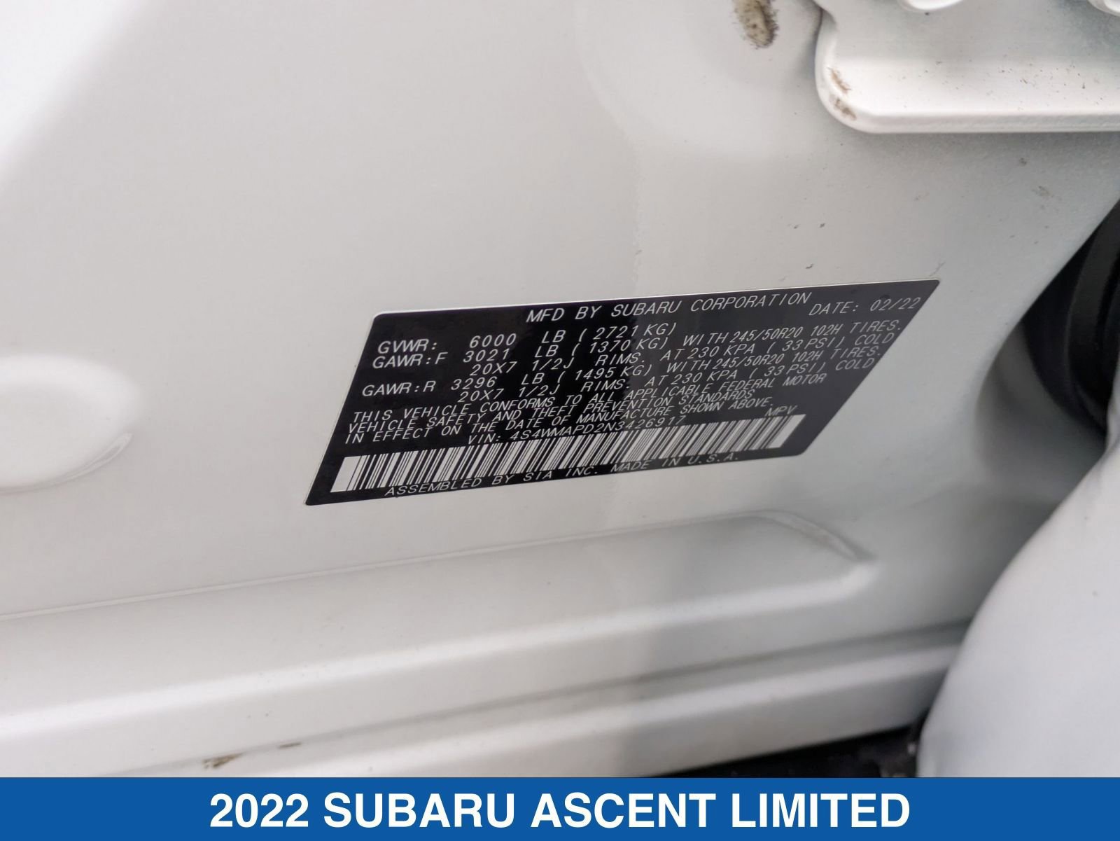 Used 2022 Subaru Ascent Limited w/ Technology Package image 41