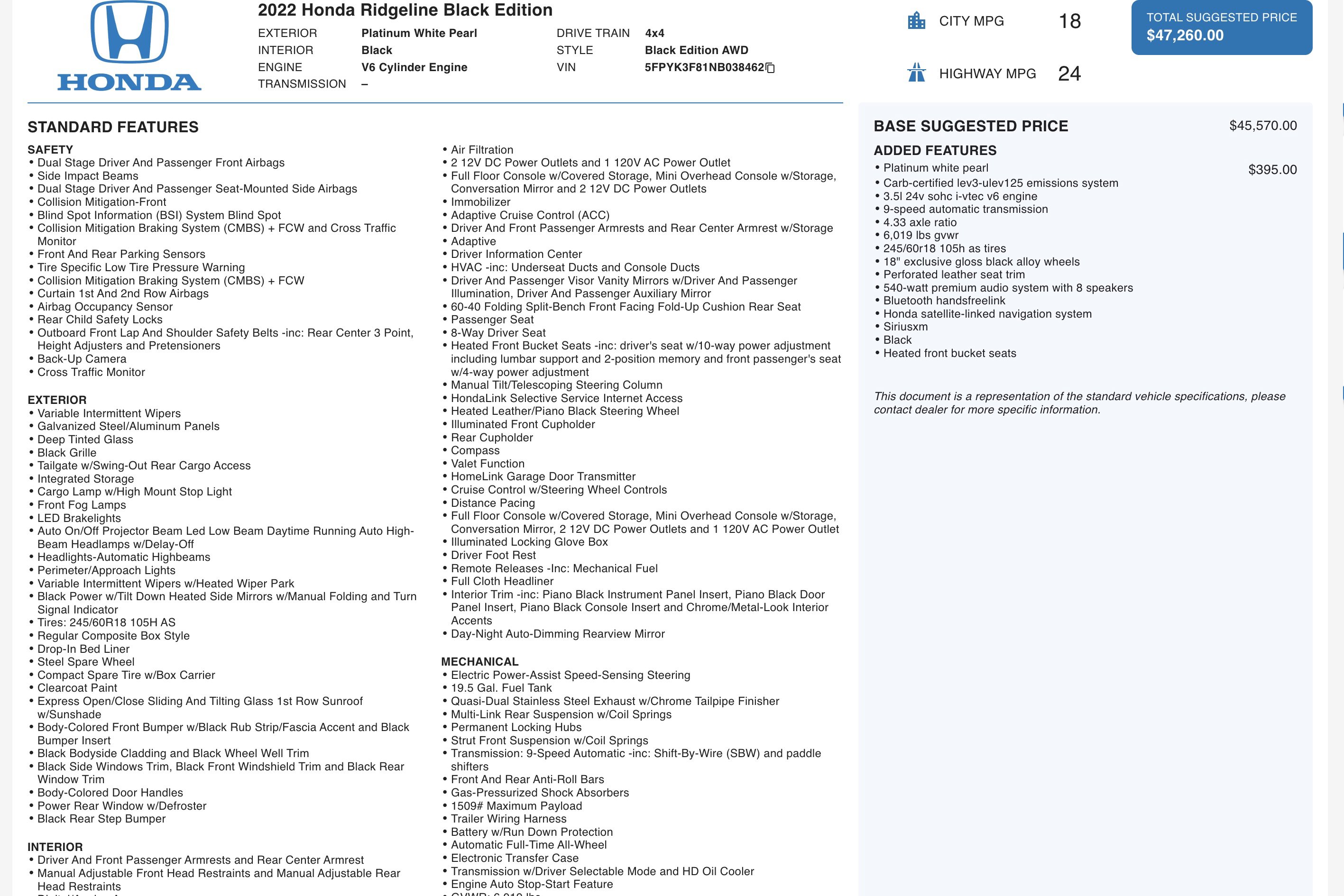 Used 2022 Honda Ridgeline Black Edition image 5