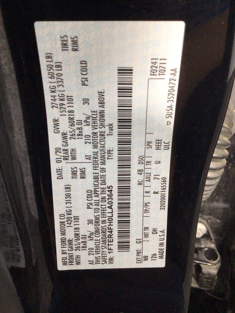 Used 2020 Ford Ranger Lariat w/ Equipment Group 501A Mid image 34