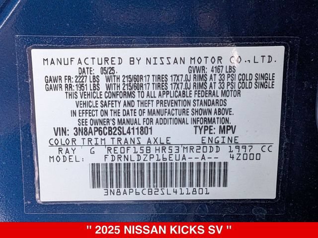 Certified 2025 Nissan Kicks SV AWD/4WD image 39