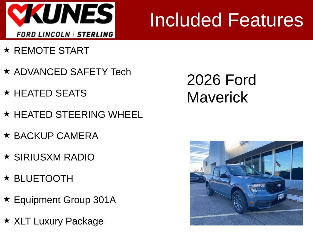 New 2026 Ford Maverick XLT w/ Equipment Group 301A image 3