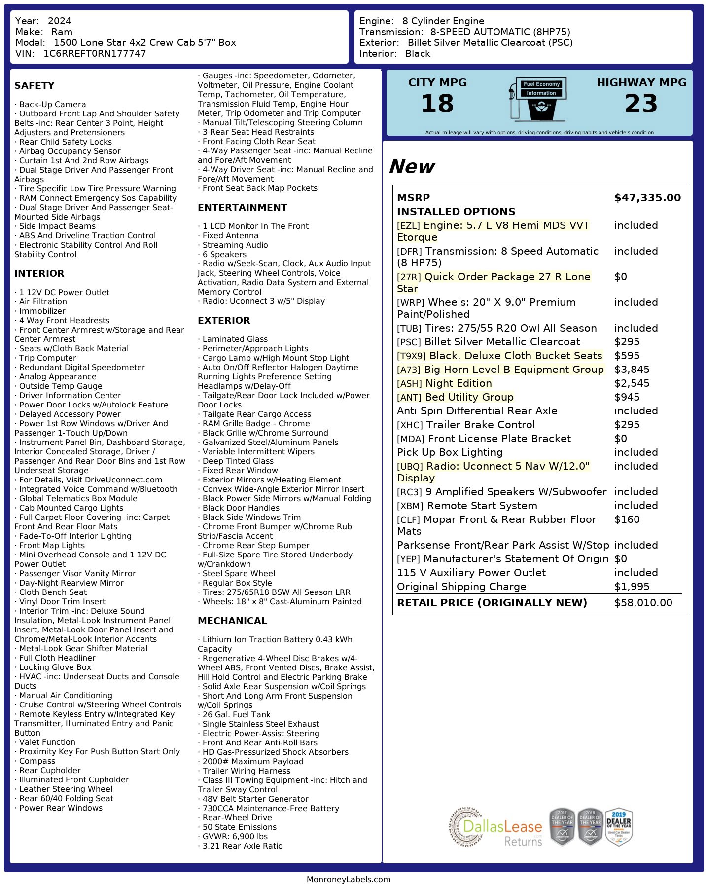 Used 2024 RAM 1500 Lone Star image 3