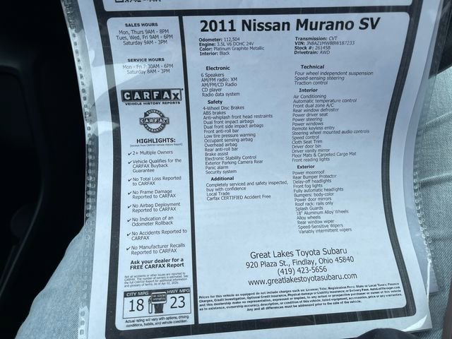 Used 2011 Nissan Murano SV image 27