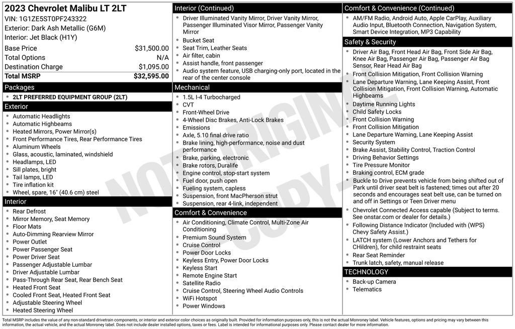 Used 2023 Chevrolet Malibu LT image 60