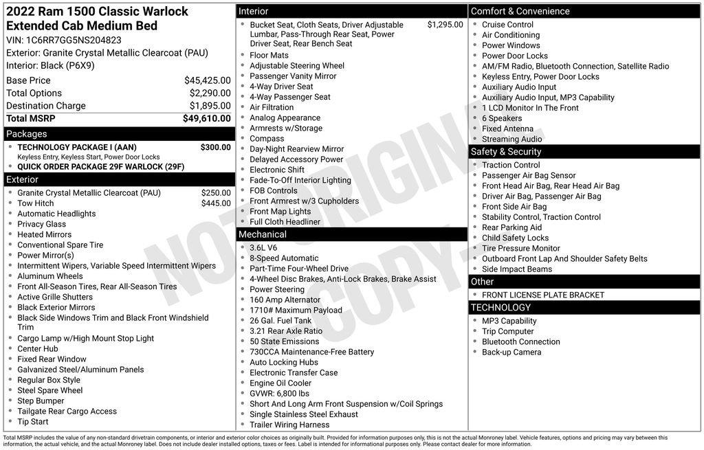 Used 2022 RAM 1500 Classic Warlock w/ Technology Package I image 36