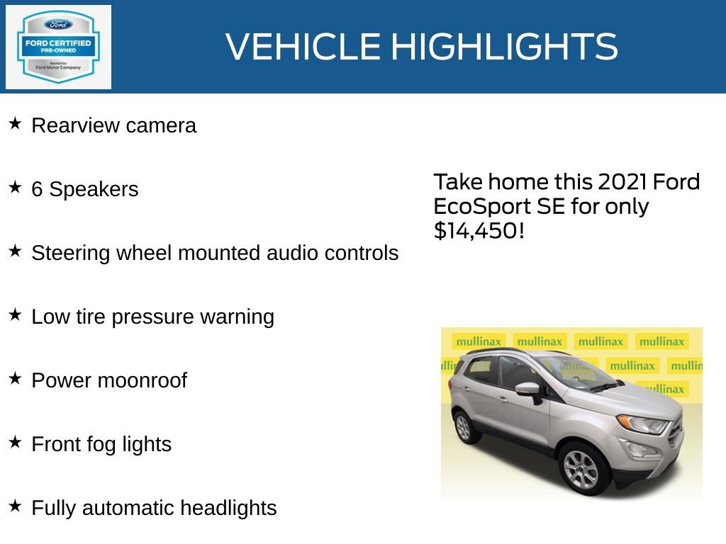 Certified 2021 Ford EcoSport SE FWD image 23