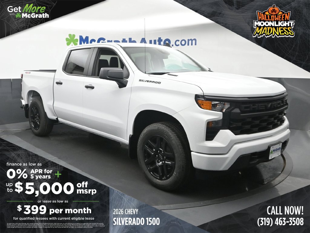 New 2026 Chevrolet Silverado 1500 Custom w/ LPO, Dark Essentials Package AWD/4WD image 1