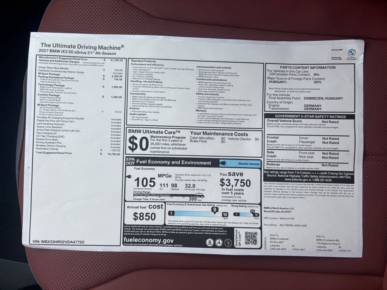 New 2027 BMW iX3 50 xDrive w/ M Sport Package AWD/4WD image 30