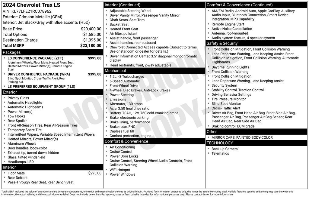Certified 2024 Chevrolet Trax LS w/ LS Convenience Package FWD image 11