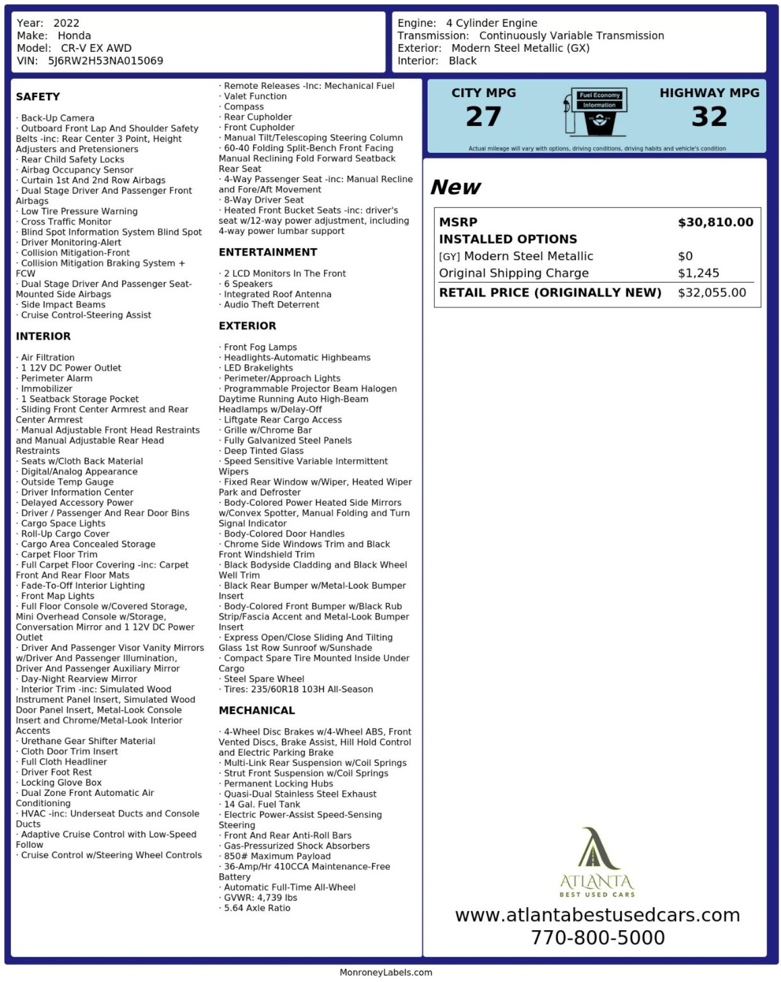 Used 2022 Honda CR-V EX image 52