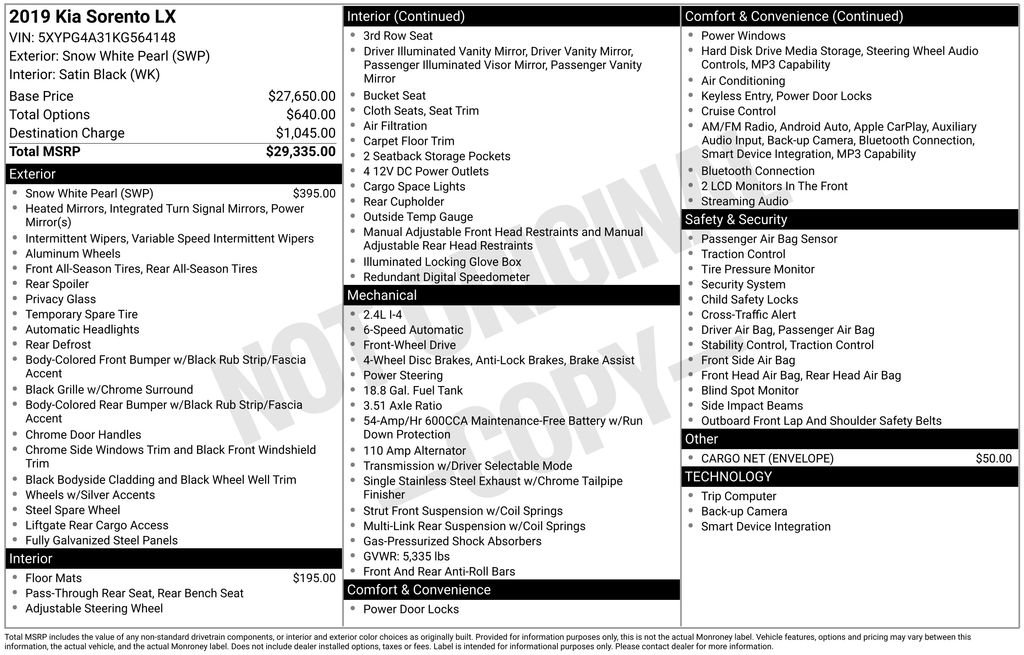 Used 2019 Kia Sorento LX image 12