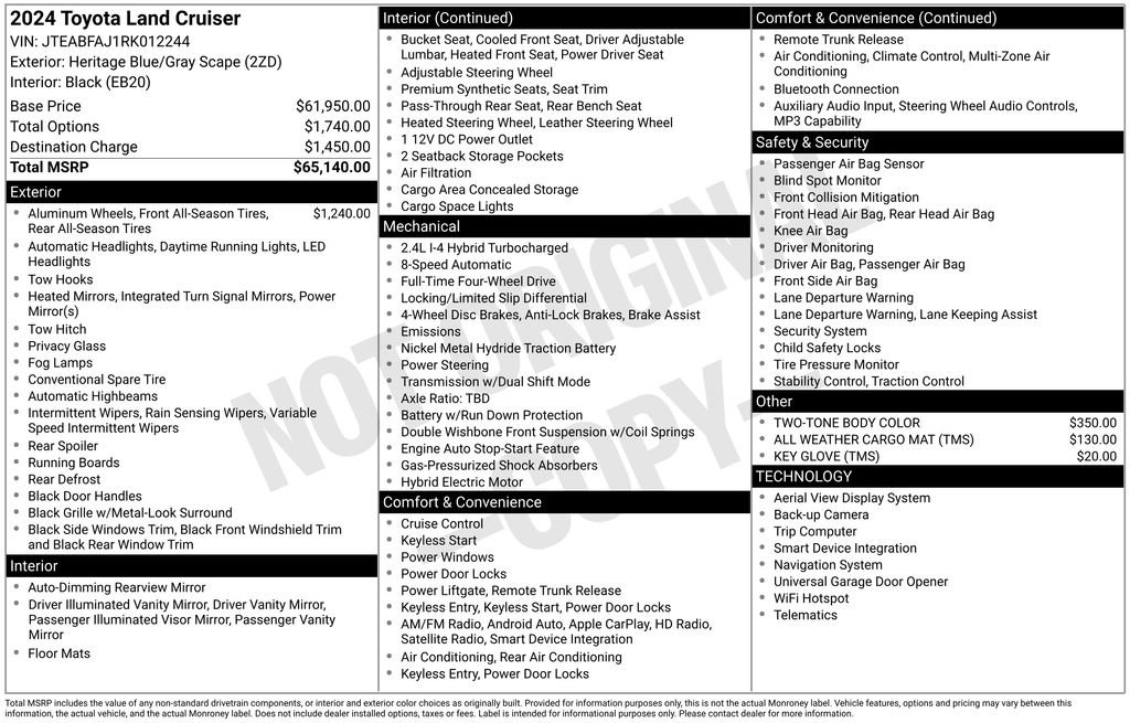 Used 2024 Toyota Land Cruiser AWD/4WD image 11