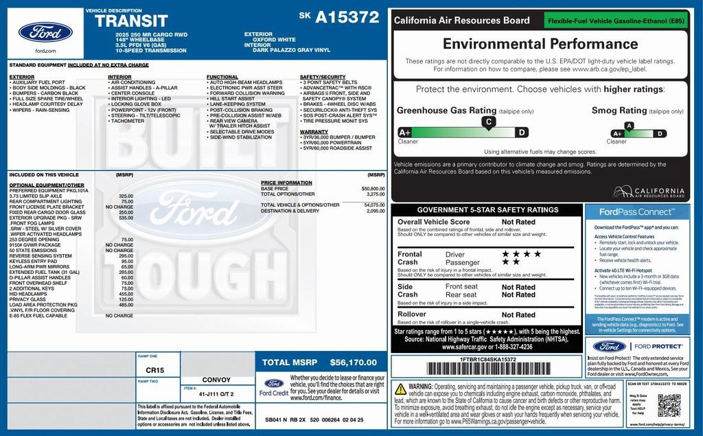 New 2025 Ford Transit 250 148 Medium Roof w/ Exterior Upgrade Package image 2