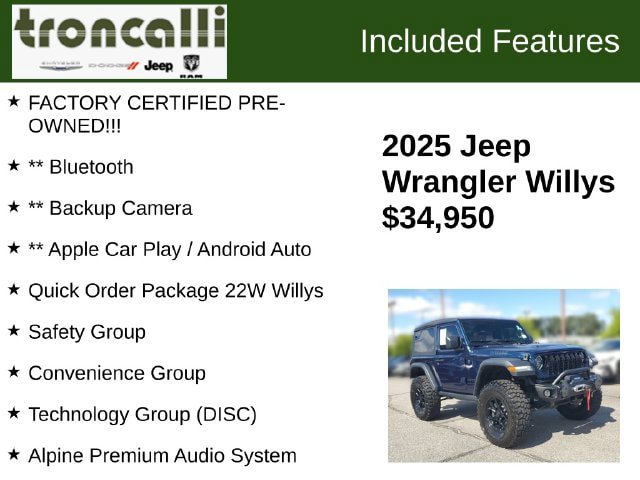 Certified 2025 Jeep Wrangler Sport AWD/4WD image 5
