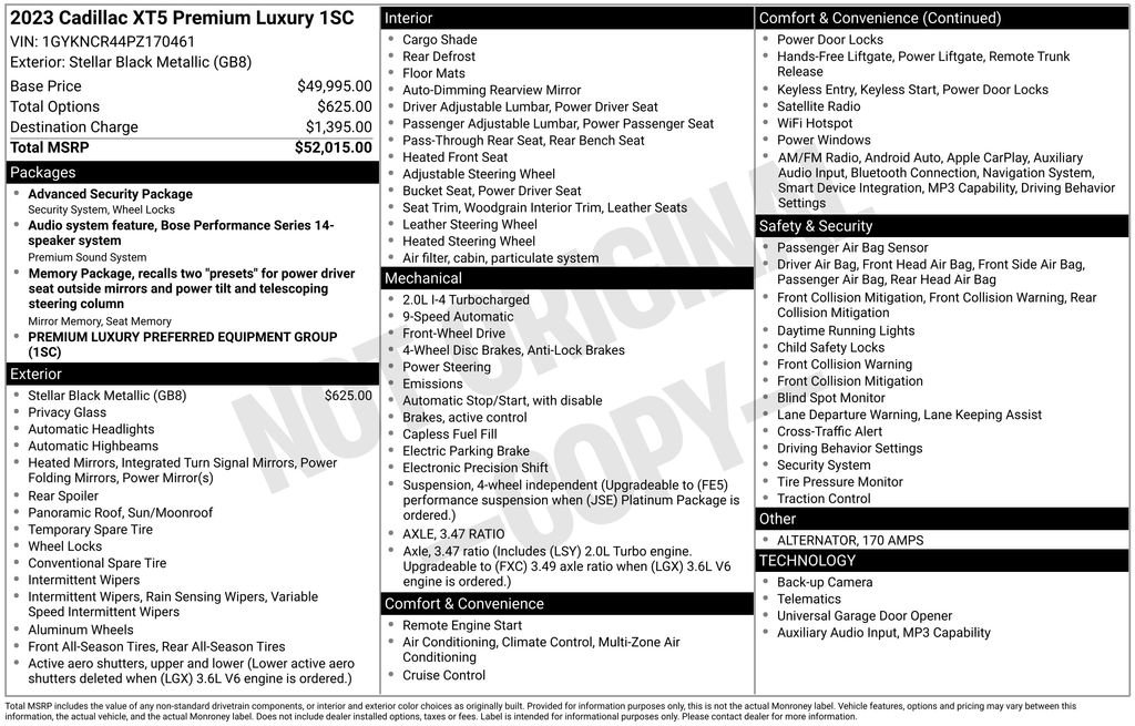 Certified 2023 Cadillac XT5 Premium Luxury FWD image 35
