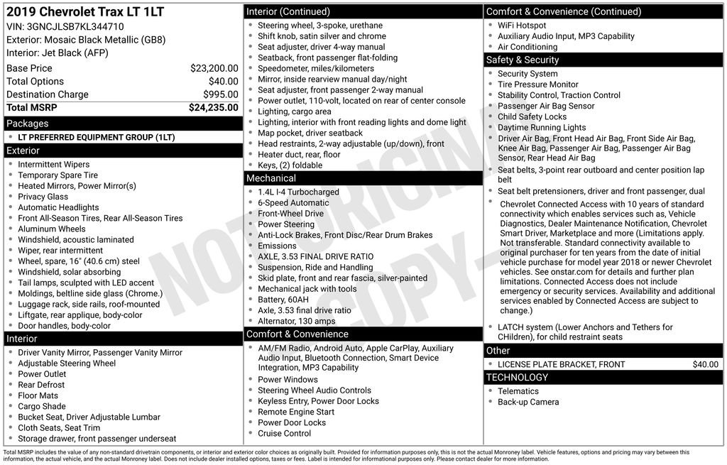 Used 2019 Chevrolet Trax LT FWD image 3